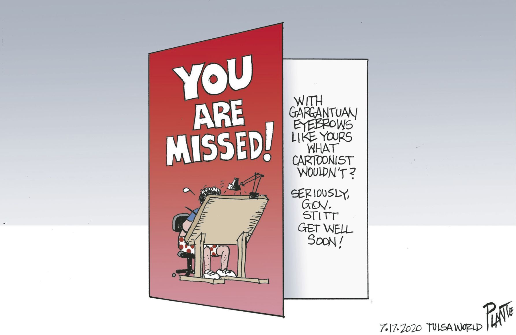 Bruce Plante Cartoon: Governor Kevin Stitt